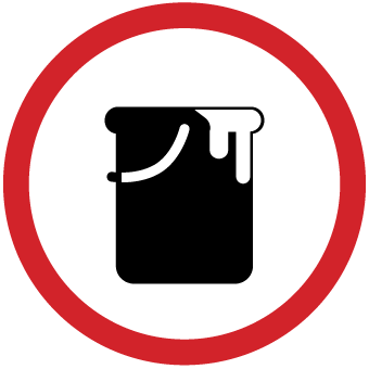 Paint, liquids and oils