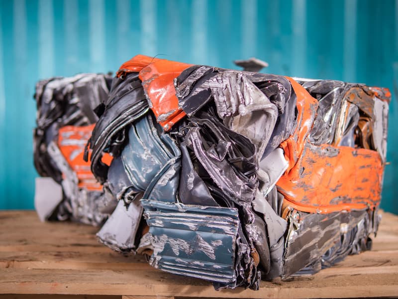 Scrap aluminium bales for export and recycling