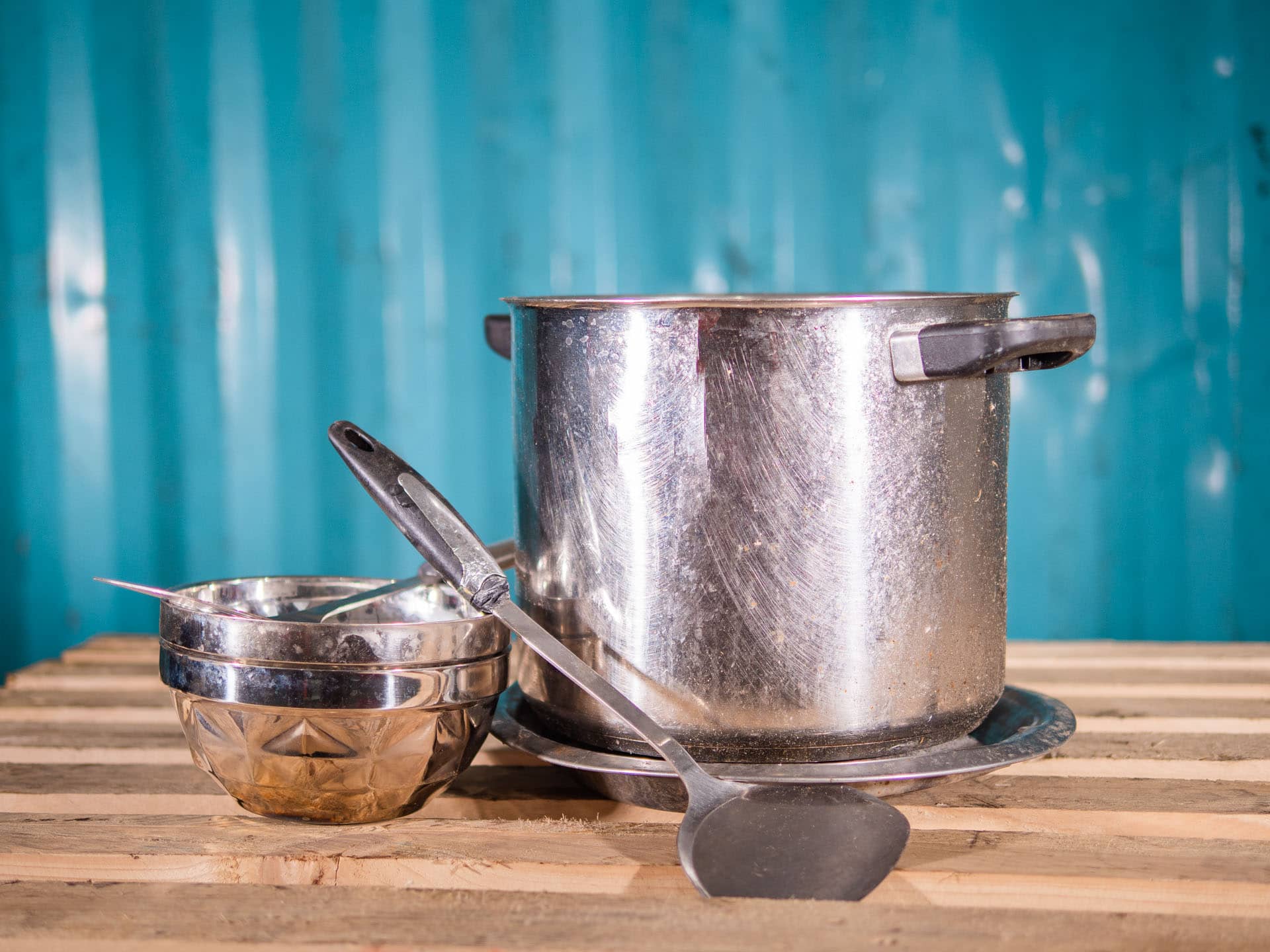 Pile of scrap stainless steel and other metals