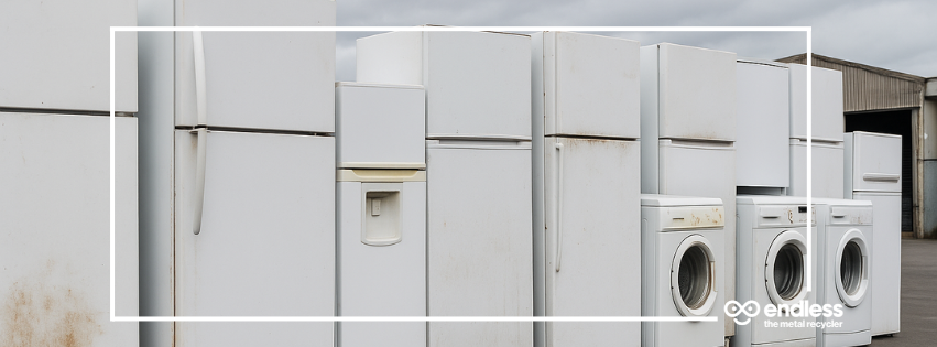 Whiteware scrap sitting in a row in NZ